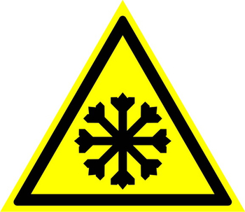 W17 осторожно! холод (пленка, сторона 200 мм) - Знаки безопасности - Предупреждающие знаки - Магазин охраны труда ИЗО Стиль